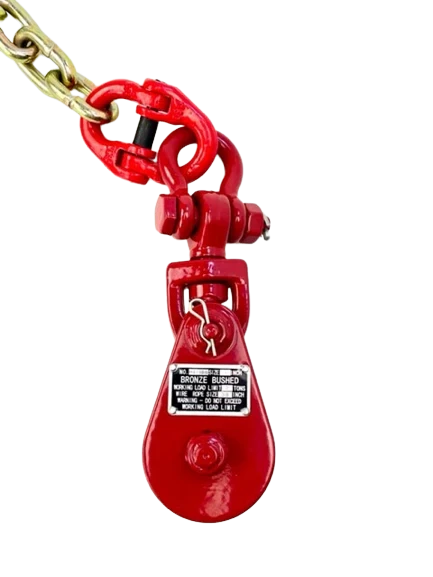 Snatch Block 5/16" Grade 70 Chain & Grab Hook, 4,000 lb, Model TOW-2TSNATCH-CHAIN