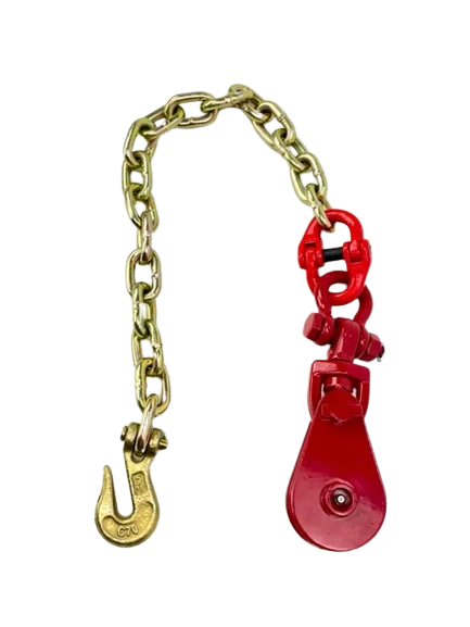 Snatch Block 5/16" Grade 70 Chain & Grab Hook, 4,000 lb, Model TOW-2TSNATCH-CHAIN