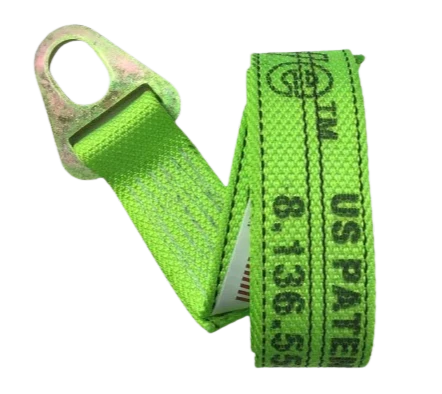 Wheel Lift Strap 2" x 10' Diamond Weave Zinc Hook, 3,333 lb, Model TOW-2X10DR16