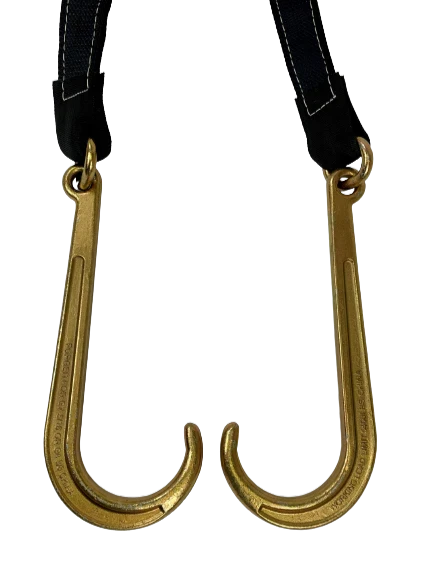 Heavy-Duty Towing V Bridle 24" 15" Forged J Hook, 3,333 lb, Model TOW-2X24BRIDLE-DW