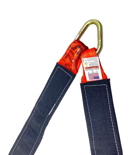 Heavy-Duty V Strap Bridle 3" x 30' 8" J & TJ Hook, 5,400 lb, Model TOW-3X30-8FJ-TJ