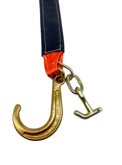 Heavy-Duty V Strap Bridle 3" x 30' 8" J & TJ Hook, 5,400 lb, Model TOW-3X30-8FJ-TJ