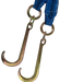 V-Bridle Strap 4" x 36" Diamond Weave & 15" J-Hooks, 5,400 lb, Model TOW-4X2415FJ-DW