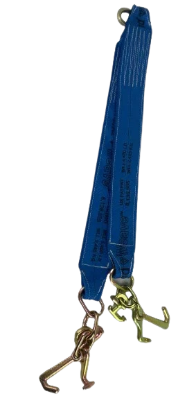 V-Bridle Strap 4" x 36" Diamond Weave RTJ Cluster Hooks, 5,400 lb, Model TOW-4X36RTJ-DW