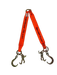 V-Bridle Tow Strap 4" x 36" RTJ Cluster & 8" J-Hook, 5,400 lb, Model TOW-4X36RTJ8FJ-DW