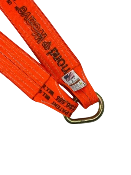 V-Bridle Tow Strap 4" x 36" RTJ Cluster & 8" J-Hook, 5,400 lb, Model TOW-4X36RTJ8FJ-DW