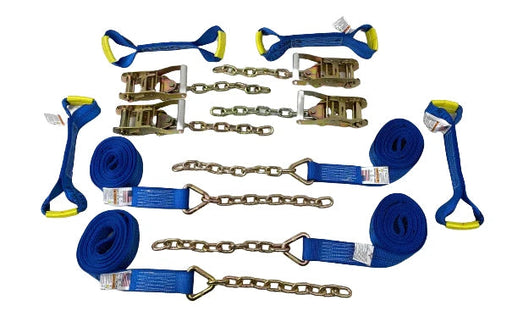 14' Diamond Weave 8-Point Tie-Down & Chain Tail, Model TOW-8PTCHAIN-DW