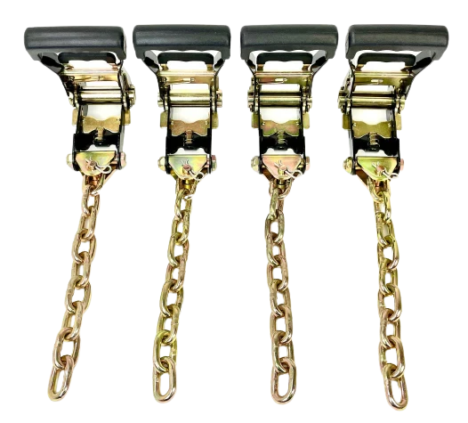 8 Point Diamond Weave Tie Down Kit 14' Straps & Chain, 3,333 lb, Model TOW-8PTCHAIN18-HDDW
