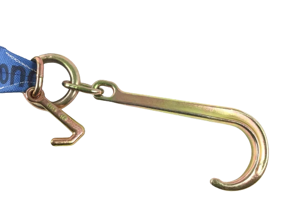 4" x 24" V-Bridle Towing Strap 15" J-Hook & Diamond Weave, 5,400 lb, Model TOW-MONSTER15MJ