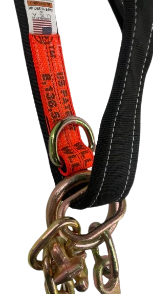 V-Bridle Strap 2" x 56" 8" J-Hooks & RTJ Cluster Hooks, 3,333 lb, Model TOW-MULTIAXLEBRIDLE-DW