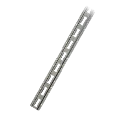 10' Galvanized Steel Vertical E-Track Rail 2" Slots, Model TRKE-V
