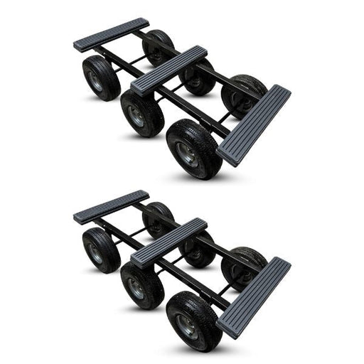 39-1/2" x 20" Steel 6-Wheel All-Terrain Dolly 10" Pneumatic, 1,400 lb, Model TTT-6WATD-1400-2PK
