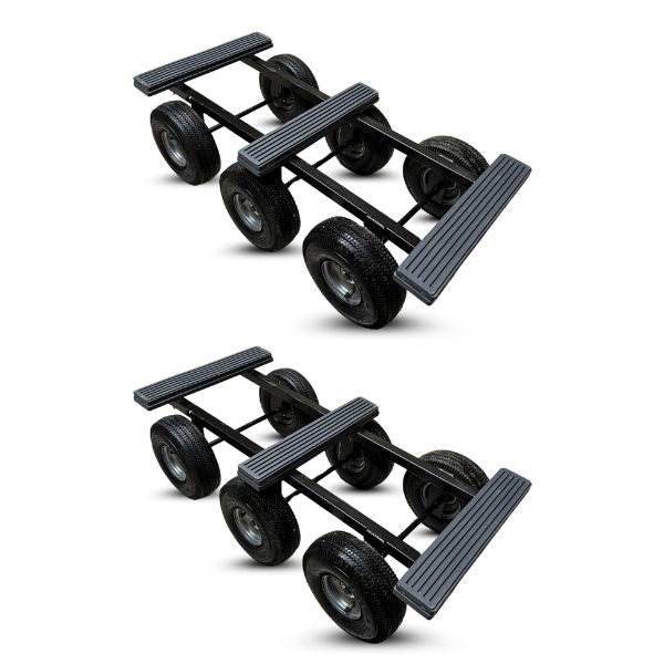 39-1/2" x 20" Steel 6-Wheel All-Terrain Dolly 10" Pneumatic, 1,400 lb, Model TTT-6WATD-1400-2PK