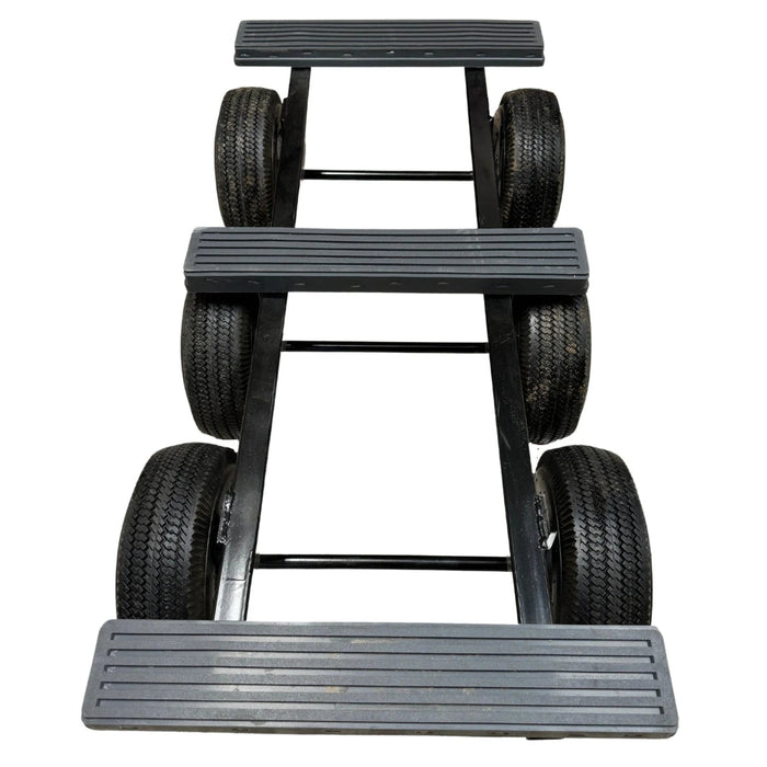 39-1/2" x 20" Steel 6 Wheel All-Terrain Dolly 10" Pneumatic, 1,400 lb, Model TTT-6WATD-1400