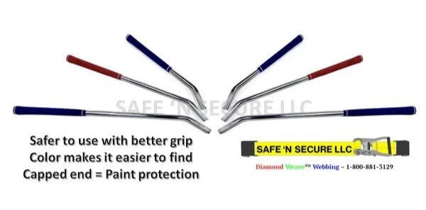 34" Tie Down Bar Blue Grip Chrome Finish, Model W-TDBAR-34BH