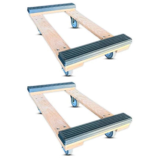 32" x 18" Oak Furniture Dolly 4" Thermo Wheels, 2-Pack, 1,000 lb, Model WCHD-1832-40TNR-1000-2PK