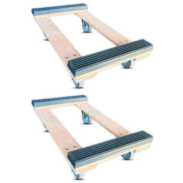 32" x 18" Oak Furniture Dolly 5" Thermo Wheels, 2-Pack, 1,000 lb, Model WCHD-1832-50TNR-1000-2PK