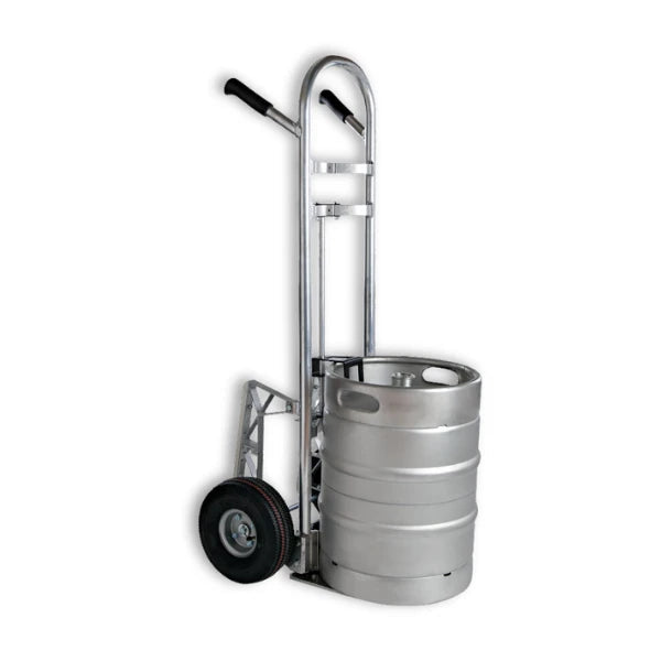 B&P Curved Back Hand Truck 10" Pneumatic Wheels, Model WEB-HTA-004