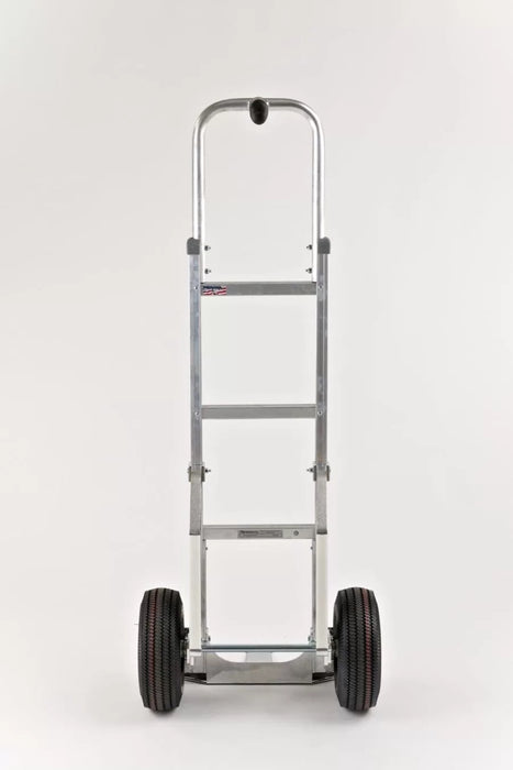 B&P Hand Truck, Single Pin Grip at 52" with 10" Pneumatic Wheels and Cast Stair Climbers, Model HTA-0115