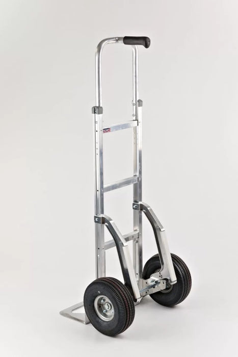 B&P Hand Truck, Single Pin Grip at 52" with 10" Pneumatic Wheels and Cast Stair Climbers, Model HTA-0115