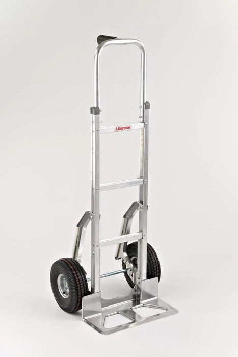 B&P Hand Truck, Single Pin Grip at 52" with 10" Pneumatic Wheels and Cast Stair Climbers, Model HTA-0115