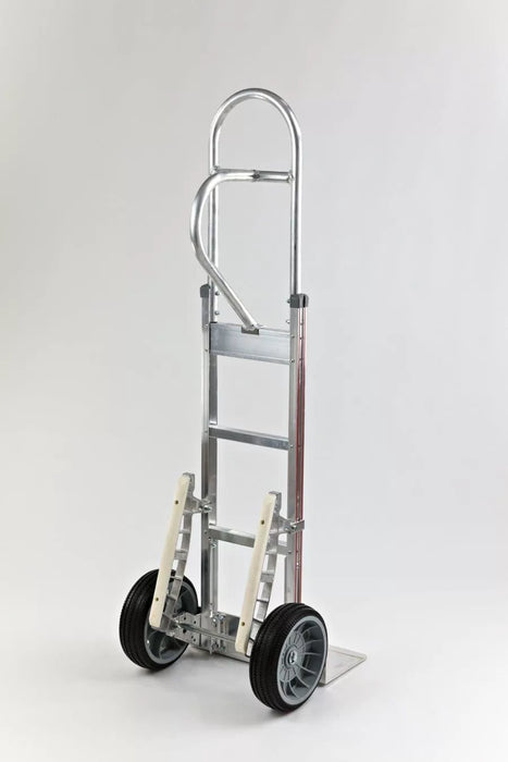 B&P Hand Truck, Straight Loop, Vertical Grip at 52" with 10" No Flat Wheels and Stair Climbers, Model HTA-0119