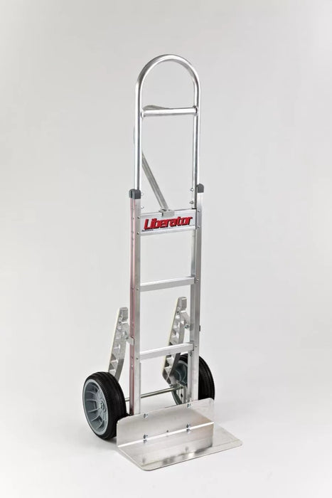B&P Hand Truck, Straight Loop, Vertical Grip at 52" with 10" No Flat Wheels and Stair Climbers, Model HTA-0119