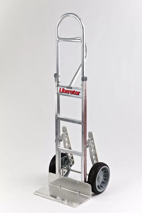 B&P Hand Truck, Straight Loop, Vertical Grip at 52" with 10" No Flat Wheels and Stair Climbers, Model HTA-0119