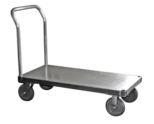 B&P Folding-Handle Platform Truck, 24" x 36", Smooth Deck, 8" Casters, Model PTF-2436S-150-850