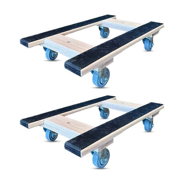 36" x 18" Oak Furniture Dolly 3" TPR Wheels 2-Pack, 900 lb, Model WFD-OAK1836-TRW30-720LBS-2PK