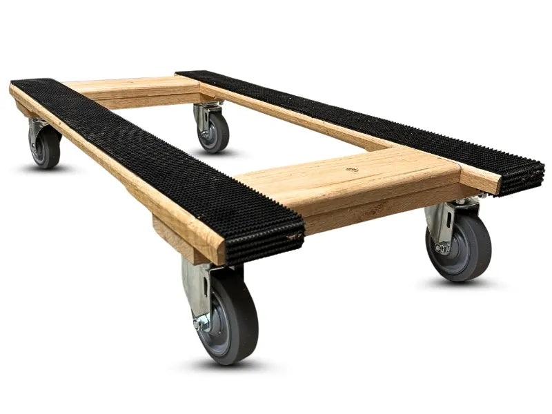 18" X 36" Premium H-Frame Solid Oak Dolly - 720 Lbs Load Capacity - 3" Gray Non-Marking Wheels - Made in the USA