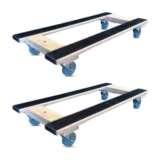 40"x18" Oak Furniture Dolly 3" TPR Wheels 2-Pack, 900 lb, Model WFD-OAK1840-TRW30-900LBS-2PK