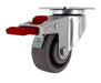 3" x 1.25" TPR Swivel Total Lock Caster, 2-3/8" x 3-5/8" Plate, 180 lb, Model Z26P134NEKIL
