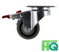 3" x 1.25" TPR Swivel Total Lock Caster, 2-3/8" x 3-5/8" Plate, 180 lb, Model Z26P134NEKIL