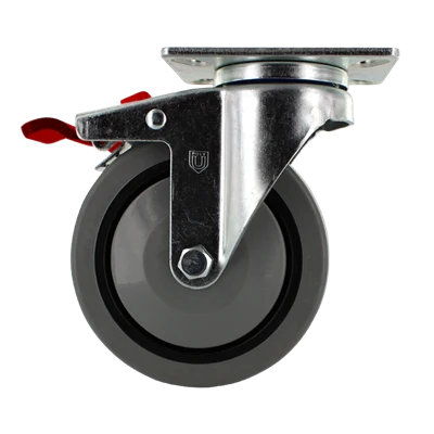 5" x 1.25" TPR Crown Tread Swivel Total Lock Caster, 300 lb, Model Z26P254NEKIL
