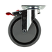 5" x 1.25" TPR Crown Swivel Total Lock Caster 2-3/8" x 3-5/8" Plate, 300 lb, Model Z26P264NEKHL