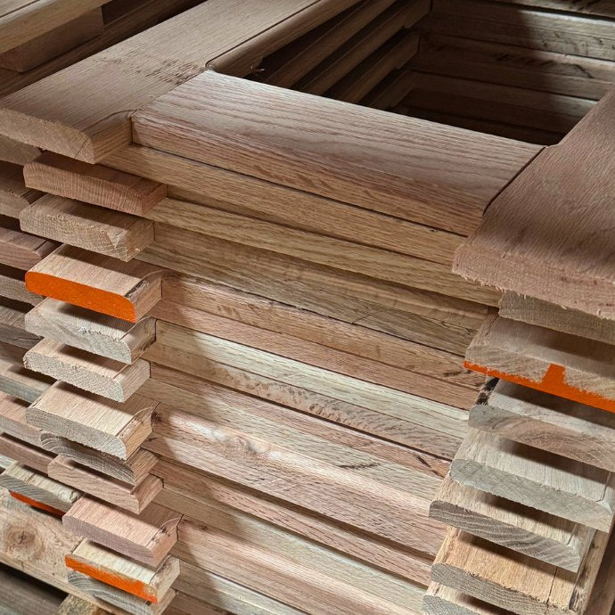 Kiln-dried red oak, cut to length