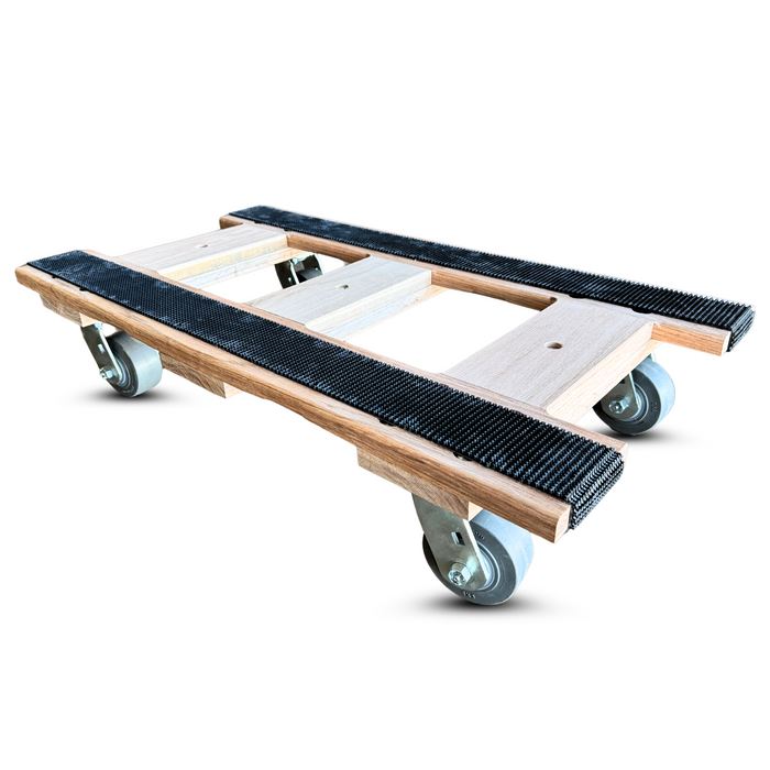 20"x36" Heavy-Duty Oak H-Frame Dolly | 1,800 lbs Capacity | Gray Rubber Wheels | USA-Made